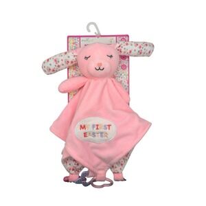 DREAMGRO MY FIRST EASTER~PINK PLUSH BUNNY RABBIT BABY SECURITY BLANKET LOVEY~